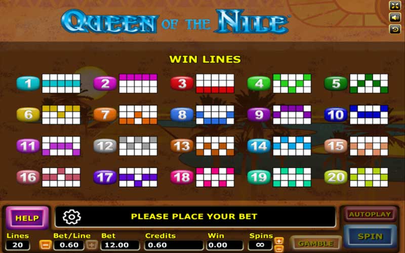 เส้นการชนะ Queen of The Nile 